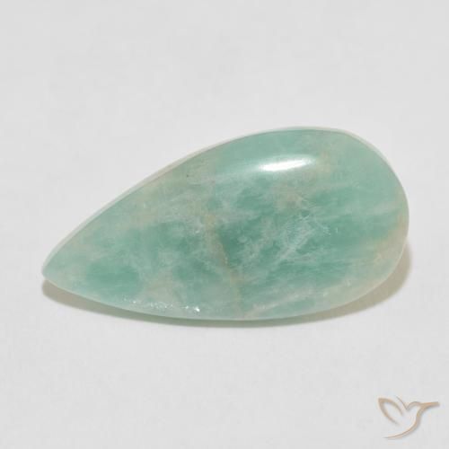 11.83ct Naturel Vert clair Amazonite, En forme de poire, Opaque