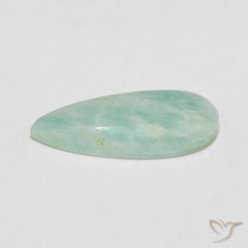 Amazonite Vert océan léger naturelle En forme de poire, 5.27 ct, Opaque
