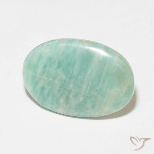 Amazonite Vert pâle naturelle ovale, 12.16 ct, Opaque