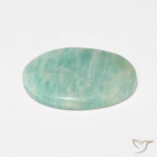 Amazonite Vert pâle naturelle ovale, 12.16 ct, Opaque