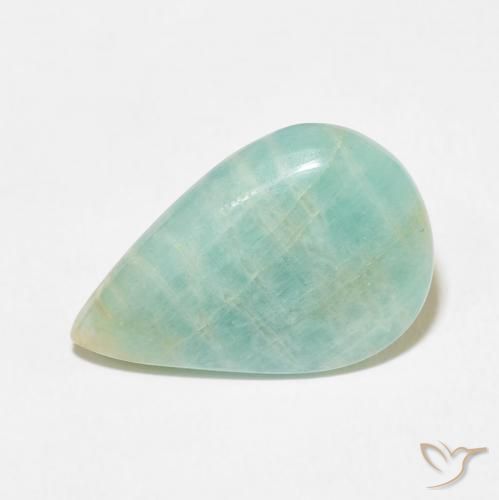 Amazonite Vert océan léger naturelle En forme de poire, 6.96 ct, Opaque