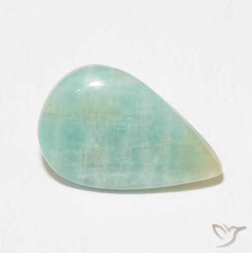 Amazonite Vert océan léger naturelle En forme de poire, 6.96 ct, Opaque