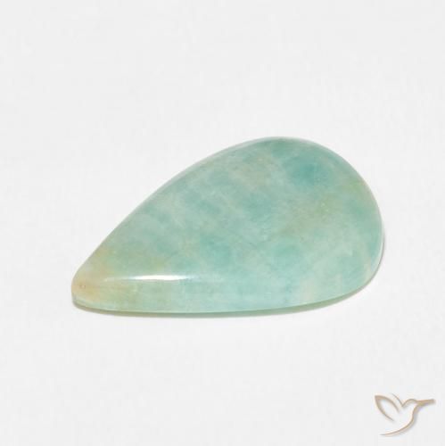Amazonite Vert océan léger naturelle En forme de poire, 6.96 ct, Opaque