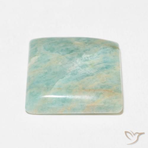 Amazonite Vert mousse léger naturelle Carré, 18.64 ct, Opaque