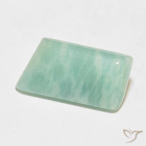 Amazonite Vert bleu clair naturelle Fantaisie, 7.41 ct, Opaque