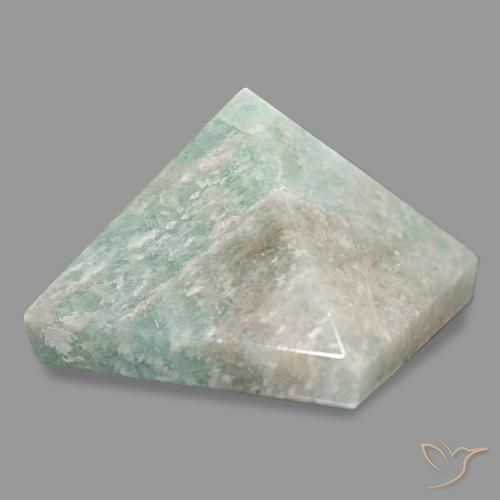 Amazonite Vert gris mousseux naturelle Carré, 67.40 ct, Opaque