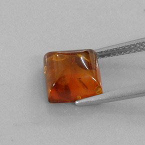 Ambre orange naturelle transparent, 1,23 ct, transparent / translucide