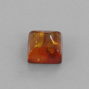 Ambre orange naturelle transparent, 1,23 ct, transparent / translucide