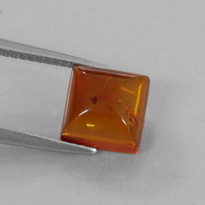 Ambre orange naturelle transparent, 1,23 ct, transparent / translucide