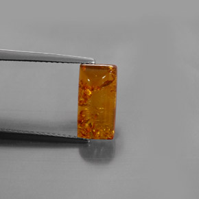 Ambre orange naturelle transparent, 1,32 ct, transparent / translucide