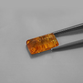 Ambre orange naturelle transparent, 1,32 ct, transparent / translucide
