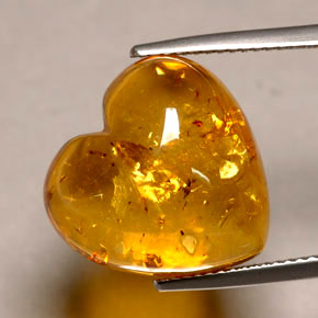 Ambre orange naturelle transparent, 5,82 ct, transparent / translucide