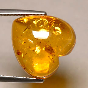 Ambre orange naturelle transparent, 5,82 ct, transparent / translucide