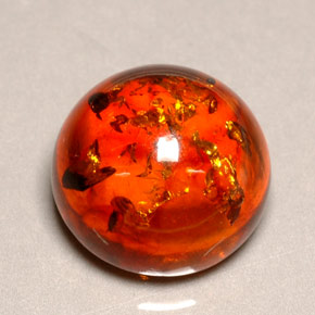 Ambre orange naturelle transparent, 6,16 ct, transparent / translucide