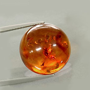 Ambre orange naturelle transparent, 6,06 ct, transparent / translucide