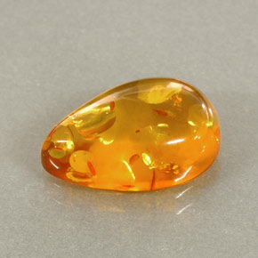 Ambre orange naturelle transparent, 2,41 ct, transparent / translucide