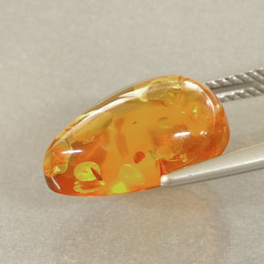 Ambre orange naturelle transparent, 2,41 ct, transparent / translucide