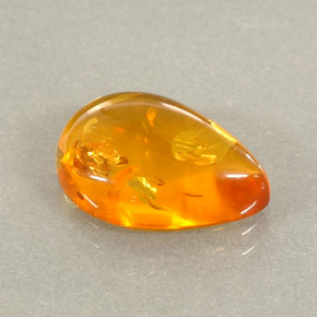 Ambre orange naturelle transparent, 2,21 ct, transparent / translucide
