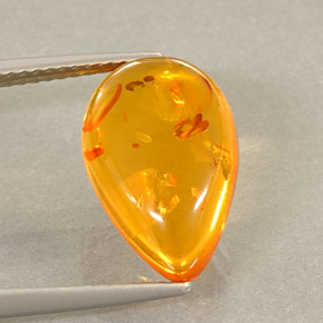 Ambre orange naturelle transparent, 2,21 ct, transparent / translucide
