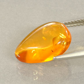 Ambre orange naturelle transparent, 2,21 ct, transparent / translucide
