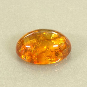 Ambre orange naturelle transparent, 2,29 ct, transparent / translucide