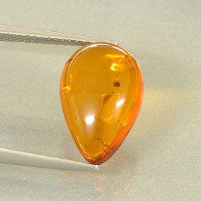 Ambre orange naturelle transparent, 2,56 ct, transparent / translucide
