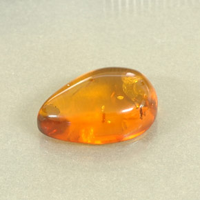 Ambre orange naturelle transparent, 2,56 ct, transparent / translucide