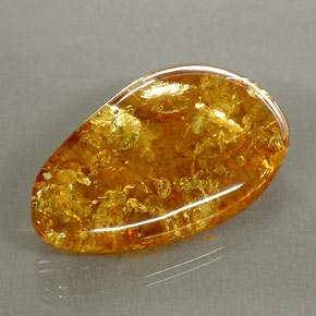 Ambre orange naturelle transparent, 30,46 ct, transparent / translucide