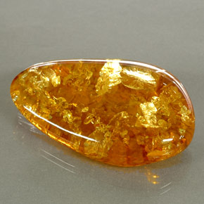 Ambre orange naturelle transparent, 30,46 ct, transparent / translucide