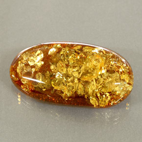 Ambre orange naturelle transparent, 25,46 ct, transparent / translucide