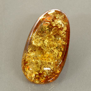 Ambre orange naturelle transparent, 25,46 ct, transparent / translucide
