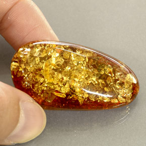 Ambre orange naturelle transparent, 25,46 ct, transparent / translucide