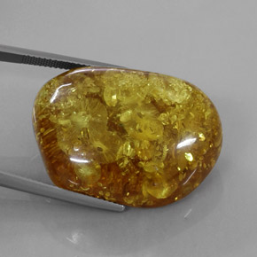 Ambre orange naturelle transparent, 25,63 ct, transparent / translucide
