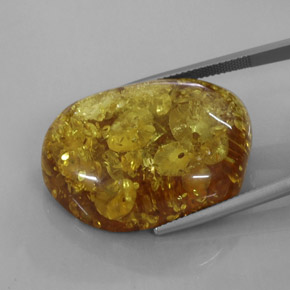 Ambre orange naturelle transparent, 25,63 ct, transparent / translucide