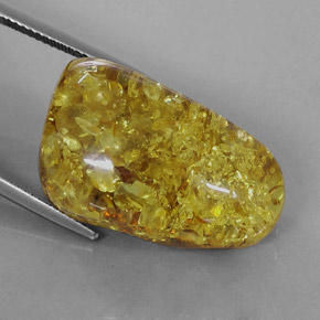 Ambre orange naturelle transparent, 17,75 ct, transparent / translucide