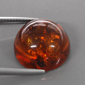 Ambre orange naturelle transparent, 6,16 ct, transparent / translucide