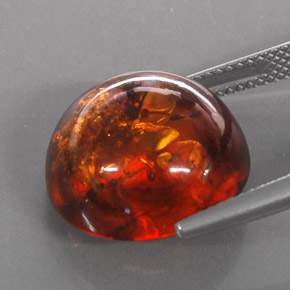 Ambre orange naturelle transparent, 6,16 ct, transparent / translucide