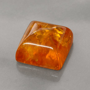 Ambre orange naturelle transparent, 1,21 ct, transparent / translucide