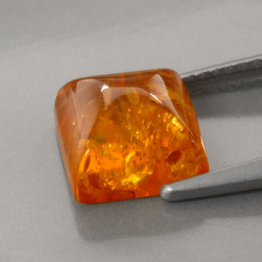Ambre orange naturelle transparent, 1,21 ct, transparent / translucide
