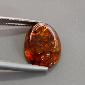 Ambre orange naturelle transparent, 2,13 ct, transparent / translucide