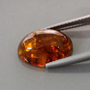 Ambre orange naturelle transparent, 2,13 ct, transparent / translucide