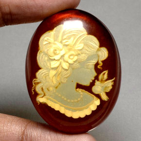 Ambre orange naturelle transparent, 31,01 ct, transparent / translucide