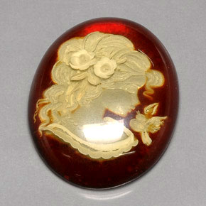 Ambre orange naturelle transparent, 31,01 ct, transparent / translucide
