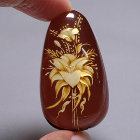Ambre marron naturelle transparent, 28,54 ct, transparent / translucide