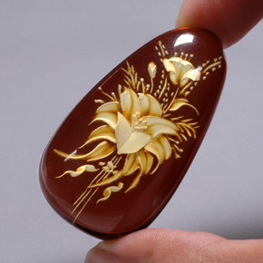 Ambre marron naturelle transparent, 28,54 ct, transparent / translucide