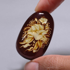 Ambre marron naturelle transparent, 17,34 ct, transparent / translucide