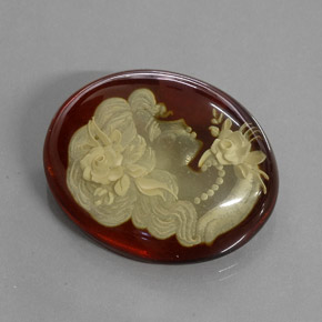 Ambre orange brun naturelle transparent, 18,51 ct, transparent / translucide