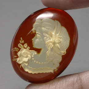 Ambre orange naturelle transparent, 23,16 ct, transparent / translucide