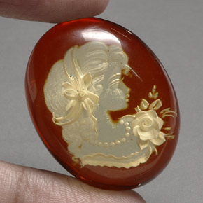 Ambre orange naturelle transparent, 23,16 ct, transparent / translucide