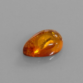 Ambre orange naturelle transparent, 2,61 ct, transparent / translucide